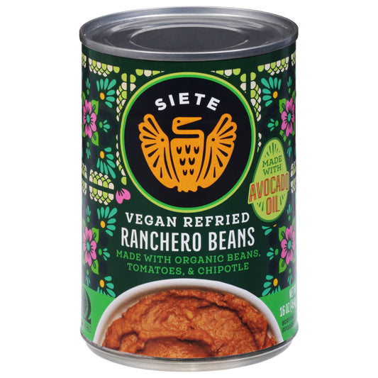 Siete Beans Refried Ranchero 16 Oz (Pack of 12)