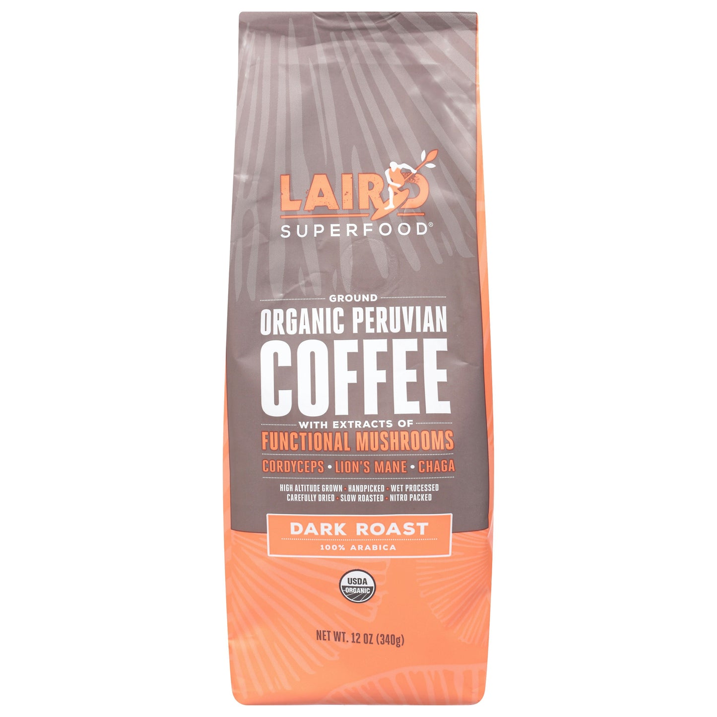 Laird Superfood Coffee Dark Ground Mushroom 12 Oz Pack of 6