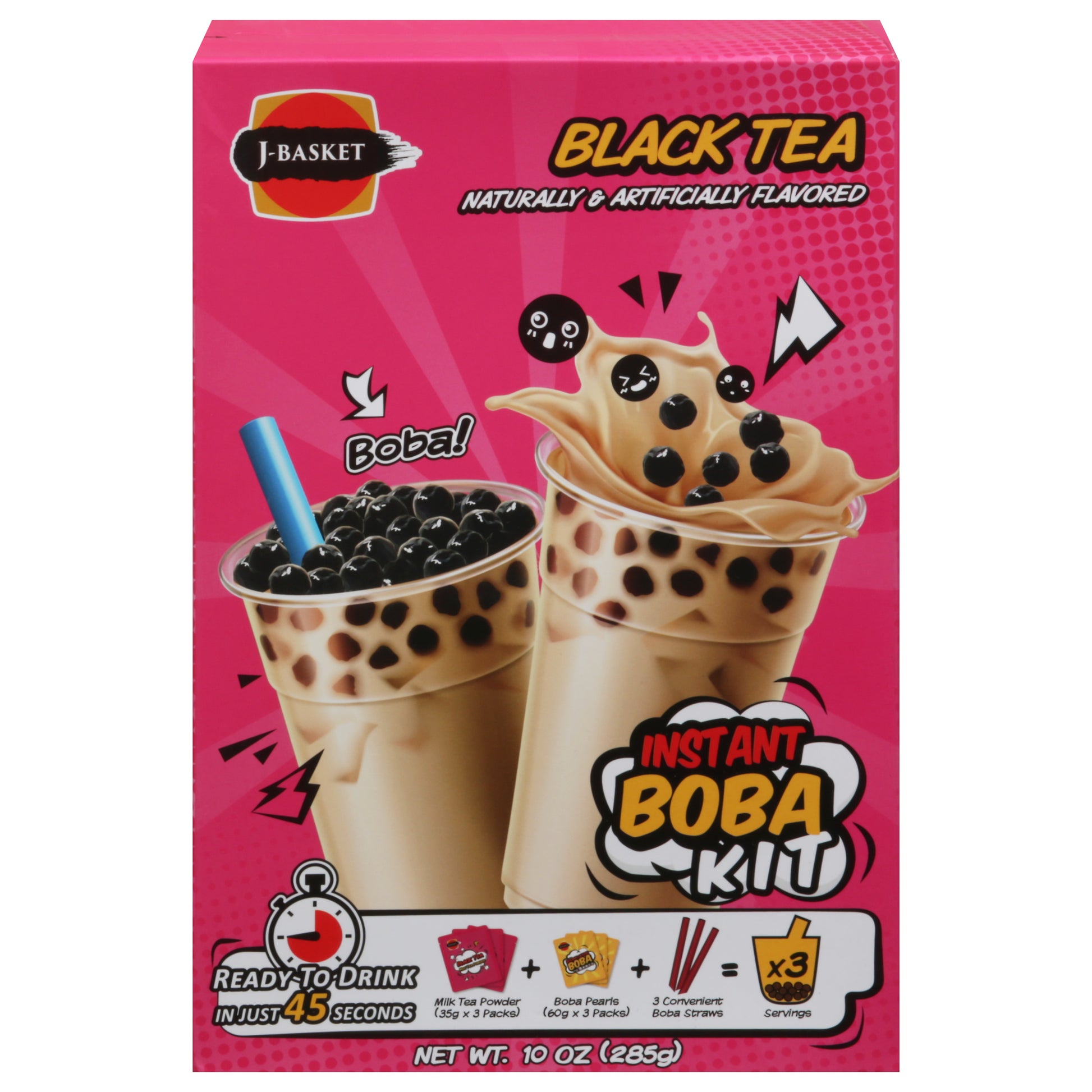 J-Basket Tea Boba Kit Black 10 oz (Pack Of 6)