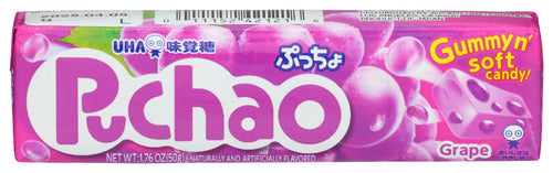 UHA MIKAKUTO (Pack of 40) Uha Mikakuto Puchao Chewy Candy Grape Flavor 1.76 Oz