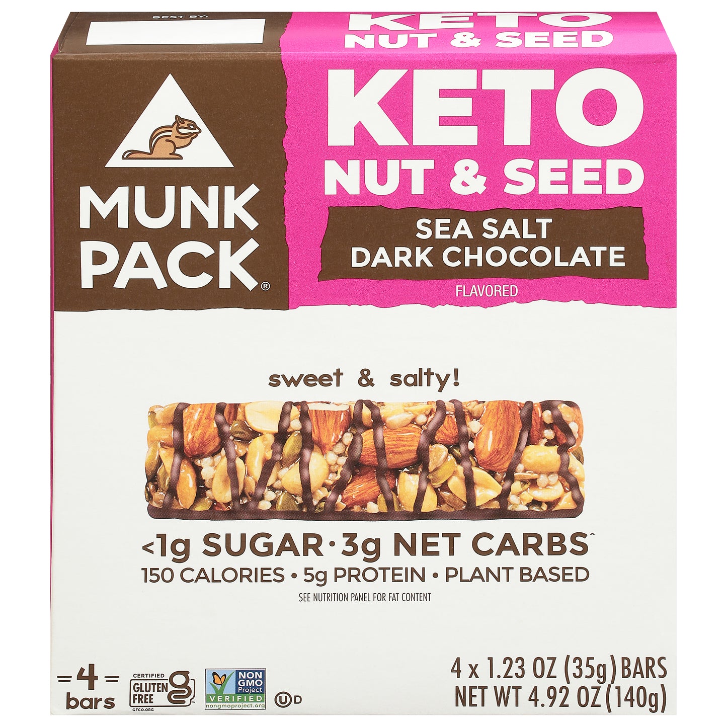 Munk Pack Bar Seasalt Dark Chocolate4.92 oz (Pack Of 6)