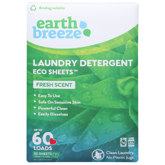 Earth Breeze Sheet Laundry Fresh Scent 60 Loads (Pack Of 12)