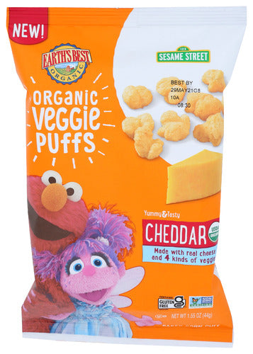 EARTHS BEST (Pack Of 8) Earths Best Puffs Sea Salt Garden Veggie Cheddar 1.55 Oz
