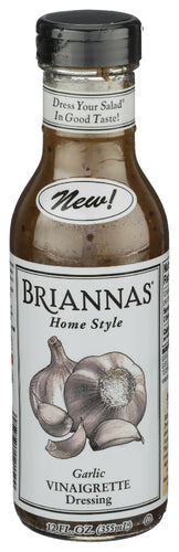 BRIANNAS (Pack of 12) Briannas Garlic Vinaigrette Dressing Natural Condiment 12 Oz