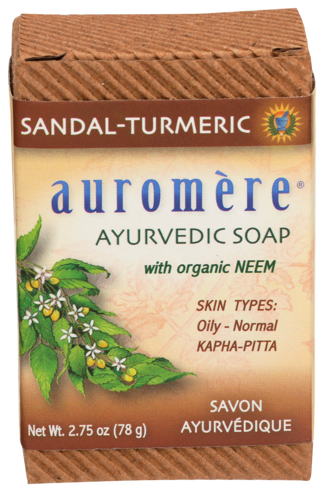 AUROMERE (Pack of 18) Auromere Soap Bar Sandalwood Tumeric with Organic Neem 2.75 Oz