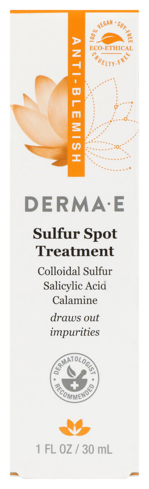 DERMA E (Pack of 6) Derma E Sulfur Spot Treatment Acne Facial Cleanser Exfoliating 1 Oz