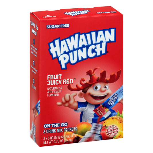 Hawaiian Punch Powder Mix Fruit Jucy Red 8Ct 0.75 oz (Pack Of 12)