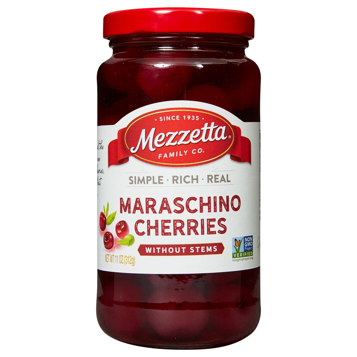 Mezzetta Cherries Maraschno Without Stems 11 Oz (Pack Of 6)