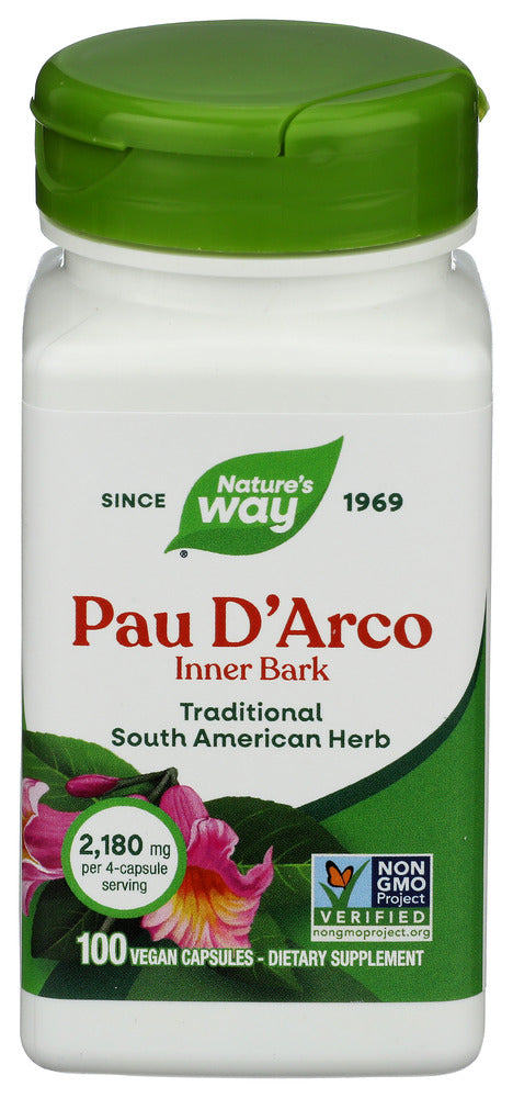 NATURES WAY (Pack of 6) Natures Way Pau D'Arco Inner Bark Herbal Capsules 100 Capsules