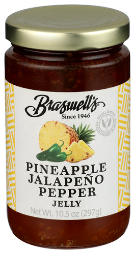BRASWELL (Pack of 12) Braswell Pineapple Pepper Jelly, Natural Grocery Pepper Jel 10.5 Oz