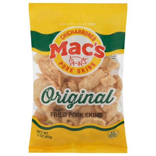 Macs Porksins Original 3 oz (Pack Of 12)