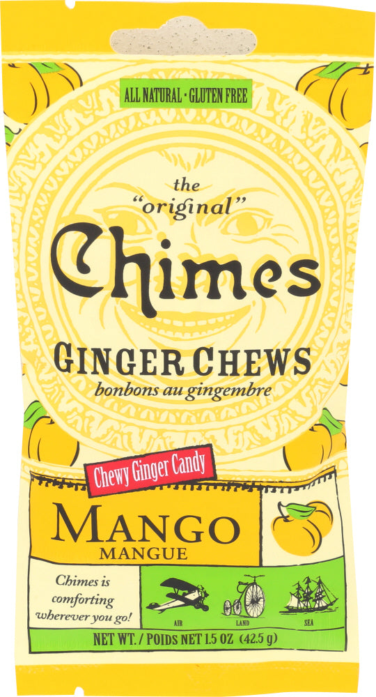CHIMES (Pack of 24) Chimes Ginger Chews Mango Chewy Candy Natural Non Chocolate 1.5 Oz