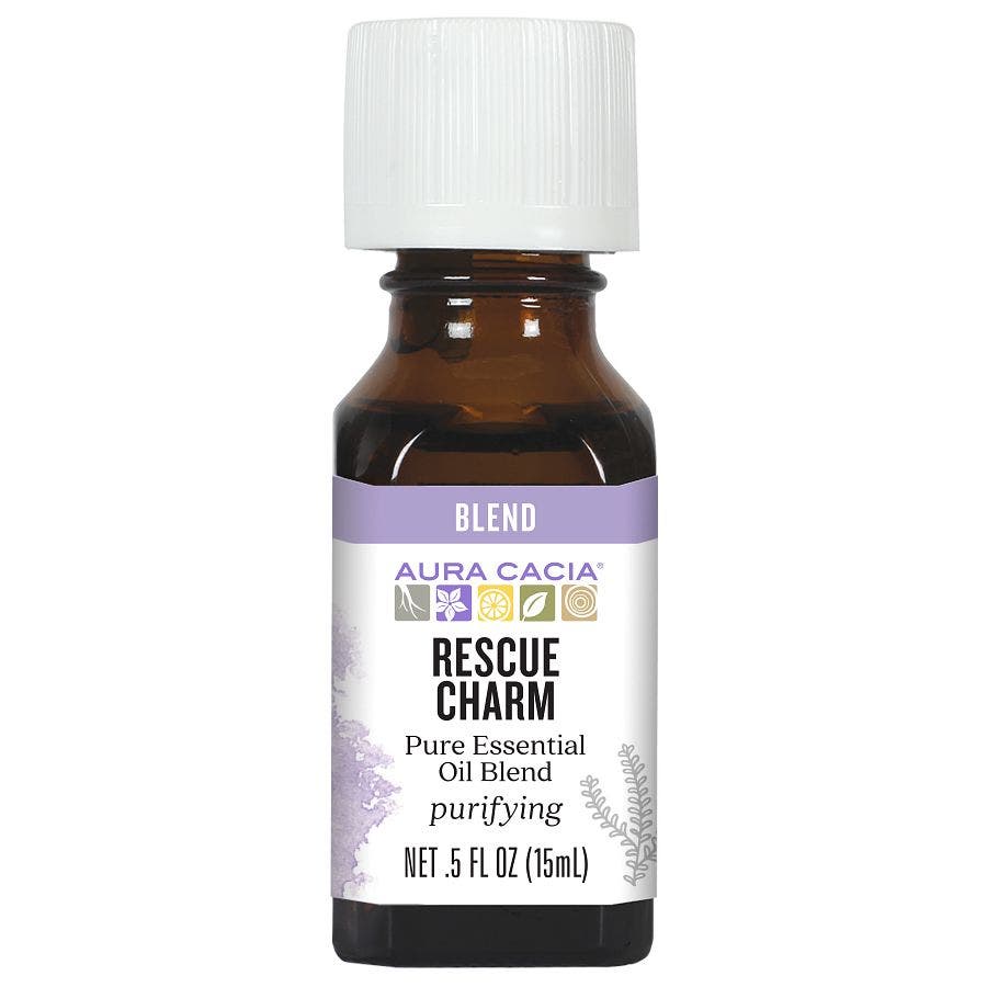 AURA CACIA (Pack of 7) Aura Cacia Essential Oil Blend Rescue Charm 0.5 Oz