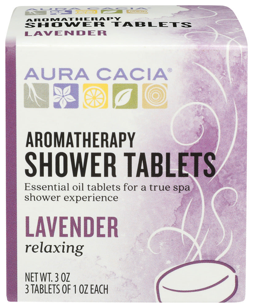AURA CACIA (Pack of 6) Aura Cacia Lavender Relaxing Shower Tablet Bath Salt Fragrance 3 Oz