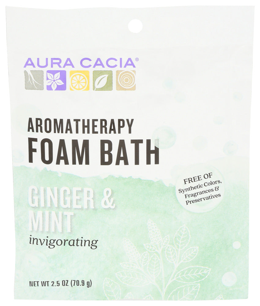 AURA CACIA (Pack of 18) Aura Cacia Bath Foam Ginger Mint Invigorating Bubble Bath 2.5 Oz