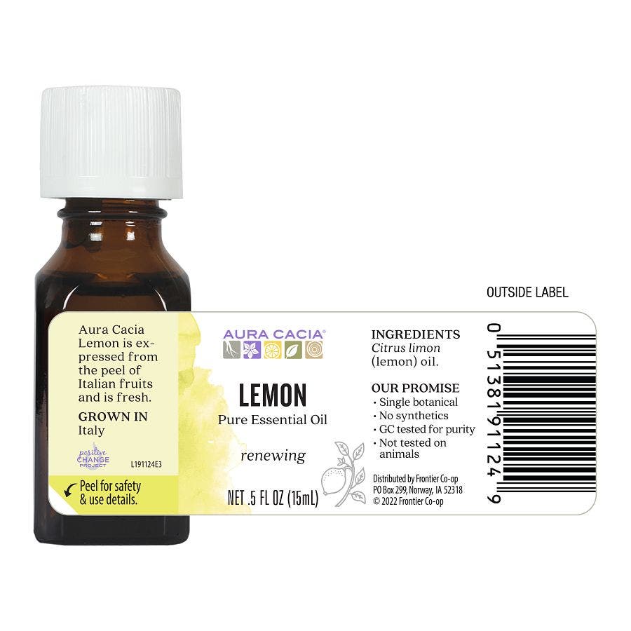 AURA CACIA (Pack of 12) Aura Cacia Essential Oil Lemon 0.5 Oz