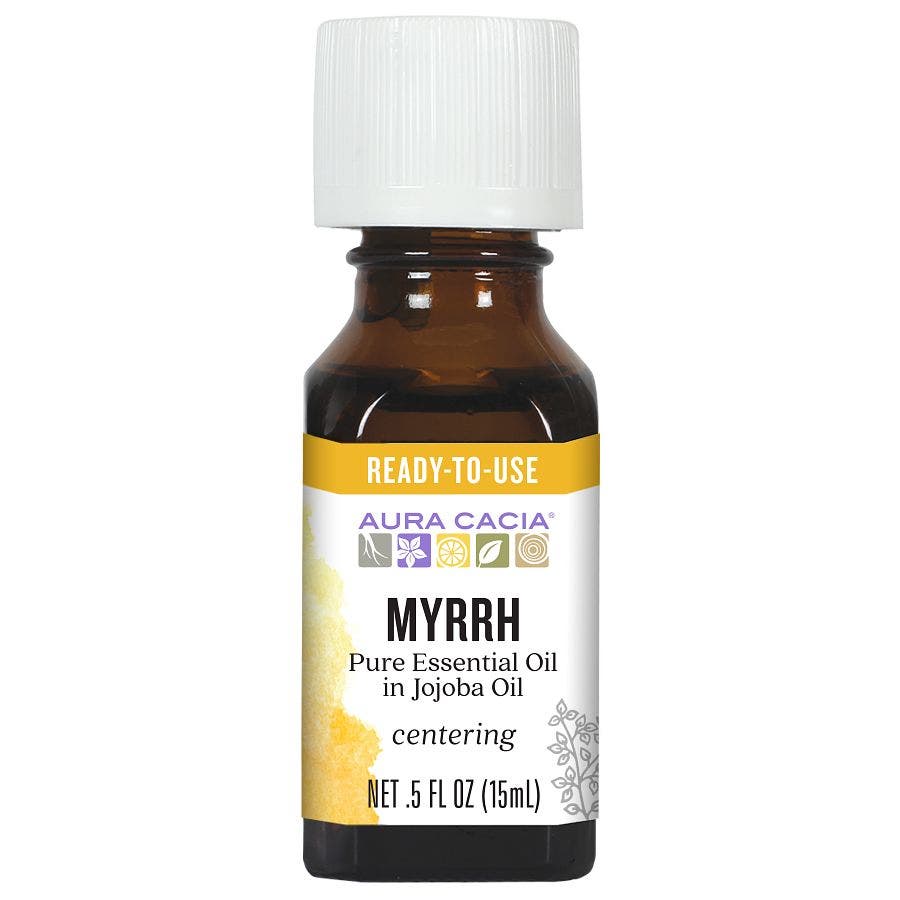 AURA CACIA (Pack of 7) Aura Cacia Essential Oil Myrrh Jojoba 0.5 Oz