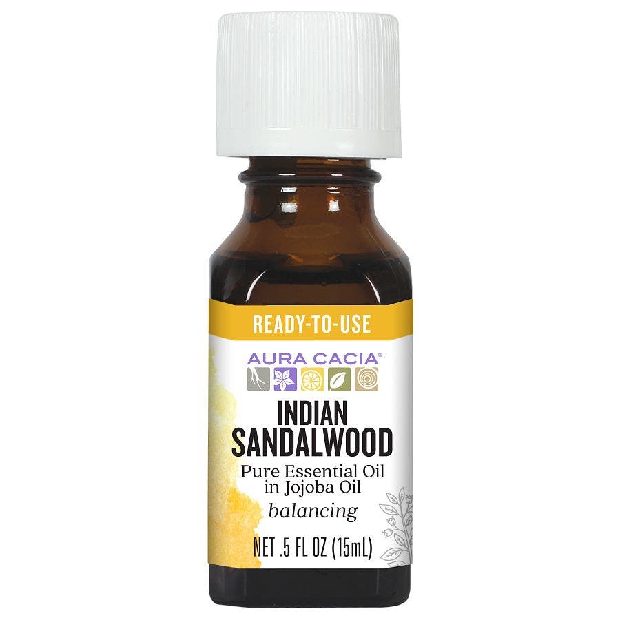 AURA CACIA (Pack of 4) Aura Cacia Essential Oil Indian Sandalwood Jojoba 0.5 Oz