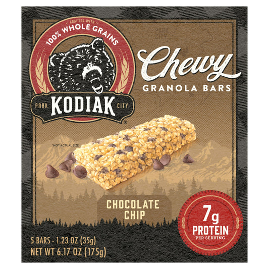 Kodiak Bar Granola Chocolate Chip Chewy 6.17 Oz (Pack of 12)