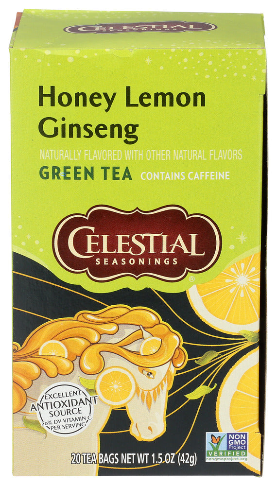 Celestial Seasonings Tea Green Beverage Honey Lemon Ginger 20 bag