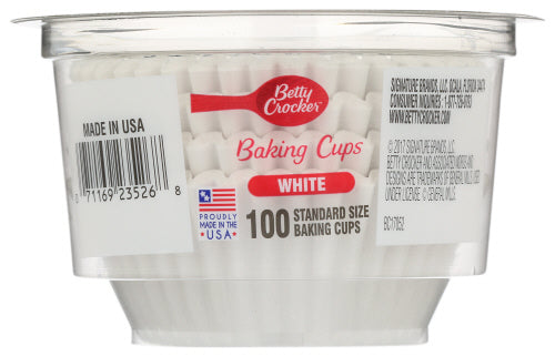 BETTY CROCKER (Pack of 12) Betty Crocker Liner Cupcake White Baking Cups 100 Pieces