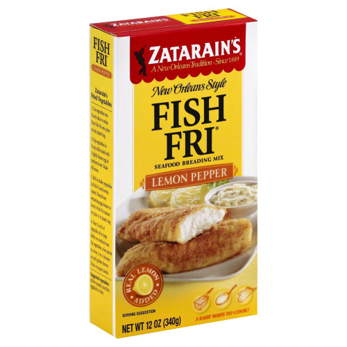 ZATARAINS (Pack of 24) Zatarains Breaded Fish Fry Lemon Pepper Breading Seasoning 12 Oz