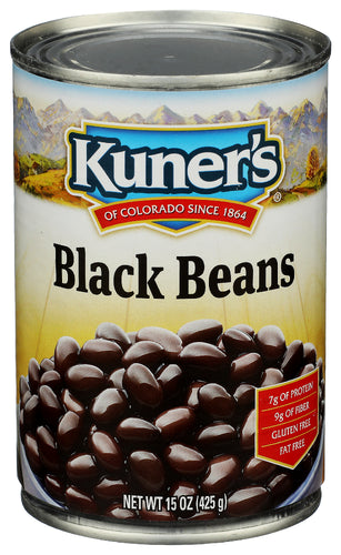 KUNERS (Pack of 24) Kuners Black Beans Canned Natural Grocery 15 Oz
