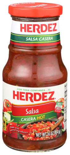 HERDEZ (Pack of 12) Herdez Salsa Casera Hot Authentic Mexican Dip & Salsa 16 Oz