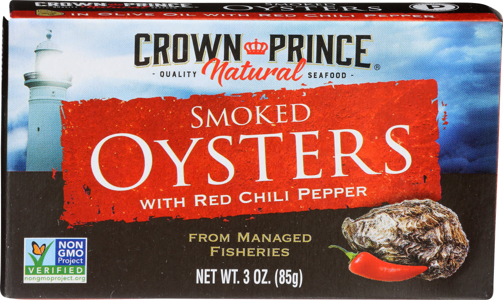 CROWN PRINCE (Pack of 12) Crown Prince Oyster Smoked Chili Pepper Natural Shellfish 3 Oz