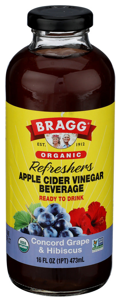 Bragg Beverage Organic Apple Cider Concord Grape and Hibiscus