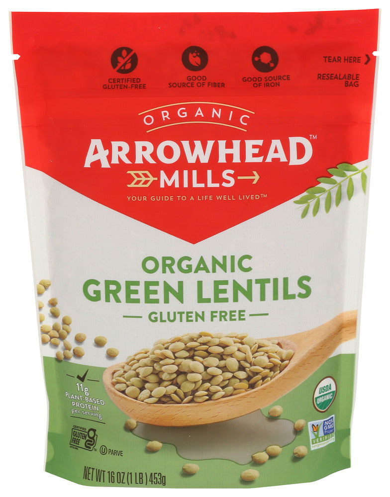 ARROWHEAD MILLS (Pack of 12) Arrowhead Mills Bean Lentil Green Organic 16 Oz