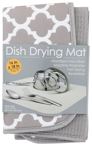 SCHROEDER & TRE (Pack of 12) Schroeder & Tremayne Mat Dish Drying Grey and White 1 Each