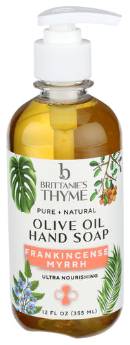 BRITTANIES THYM (Pack of 9) Brittanies Thyme Liquid Hand Soap Frankincense Myrrh 12 Fl Oz
