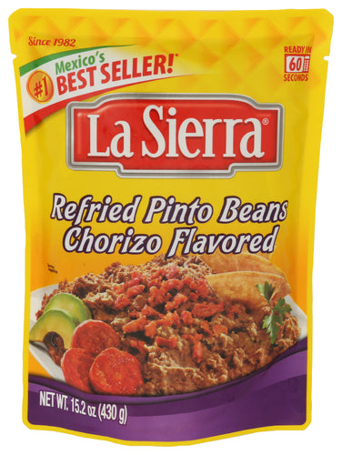 LA SIERRA (Pack Of 24) La Sierra Beans Pinto Chorizo Pouch 15.2 Oz