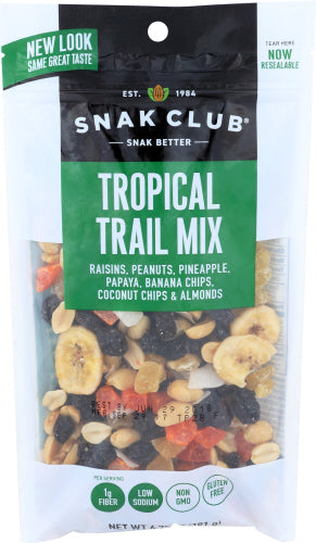 SNAK CLUB EB (Pack of 18) Snak Club Eb Tropical Trail Mix Resealable 6.75 Oz