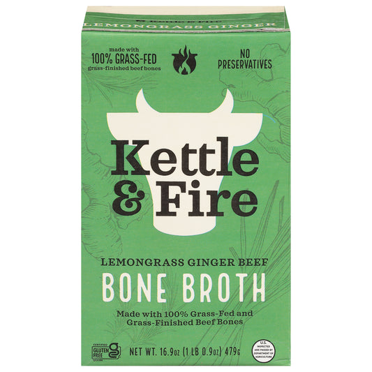 Kettle And Fire Bone Broth Lemongrass Ginger 16.9 FO (Pack Of 6)