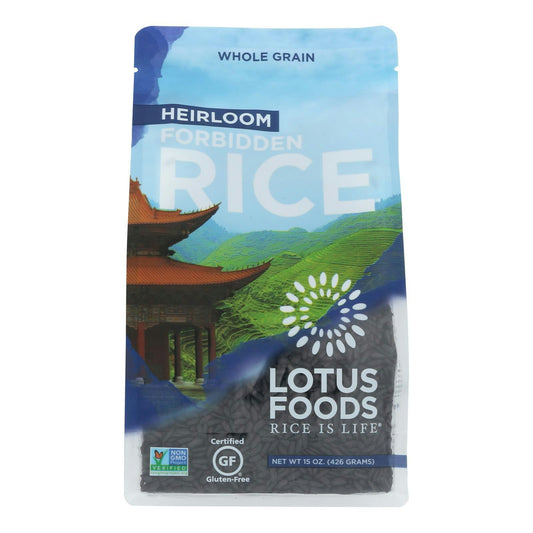 Lotus Foods Heirloom Forbidden Black Rice 15 oz (Pack of 6)