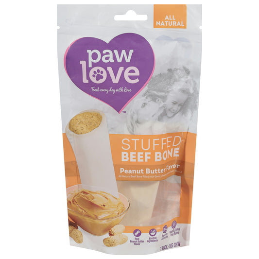 Paw Love Bone Shin Peanut Butter Stuffed 1 Pieces (Pack of 6)