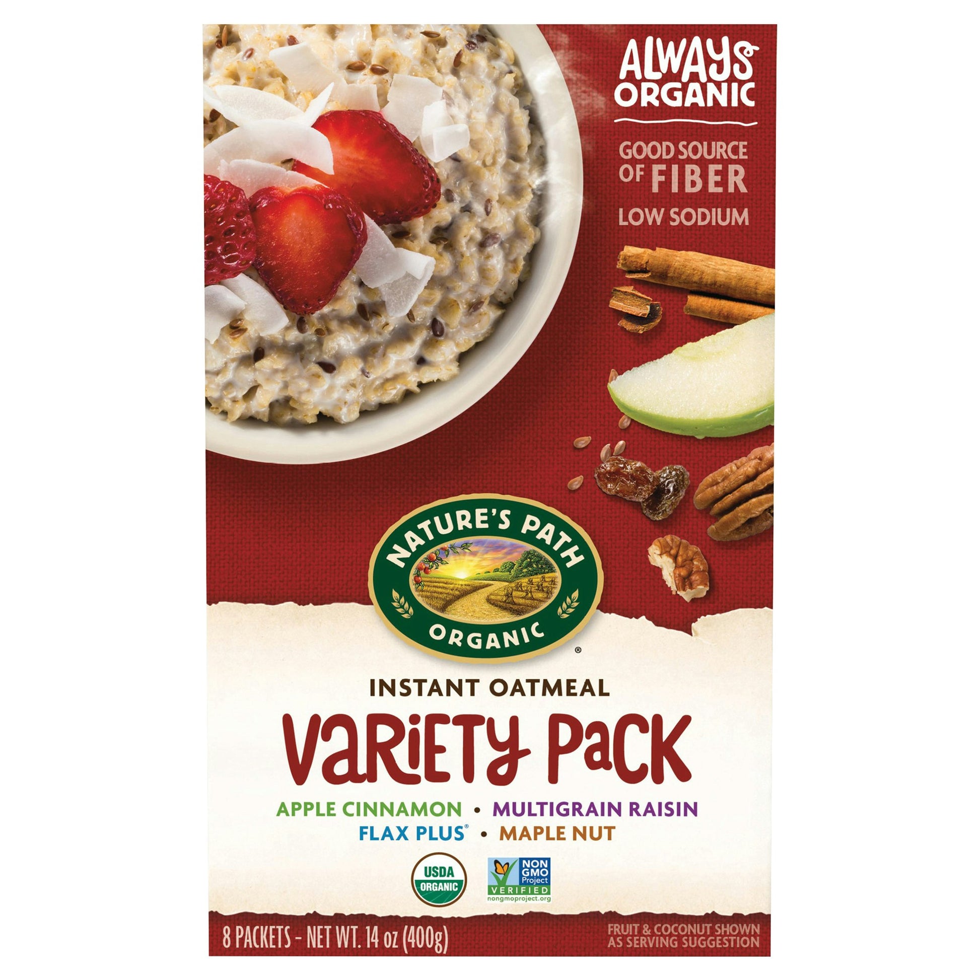 Natures Path Cereal Hot Variety Organic 8Ct 14 Oz (Pack of 6)