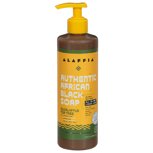 Alaffia Soap Authentic Black Eucalyptus Tea Tree 16 Fo Pack of 3