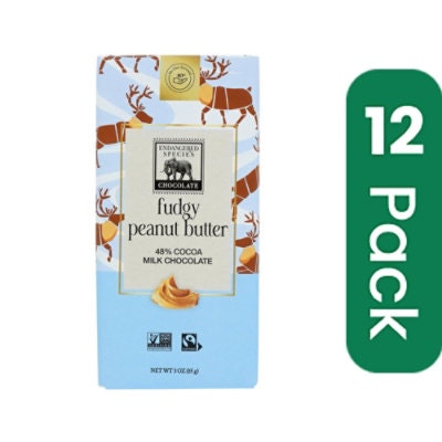 Endangered Species Chocolate - Chocolate Bar Milk Peanut Butter Fudge Carbs
