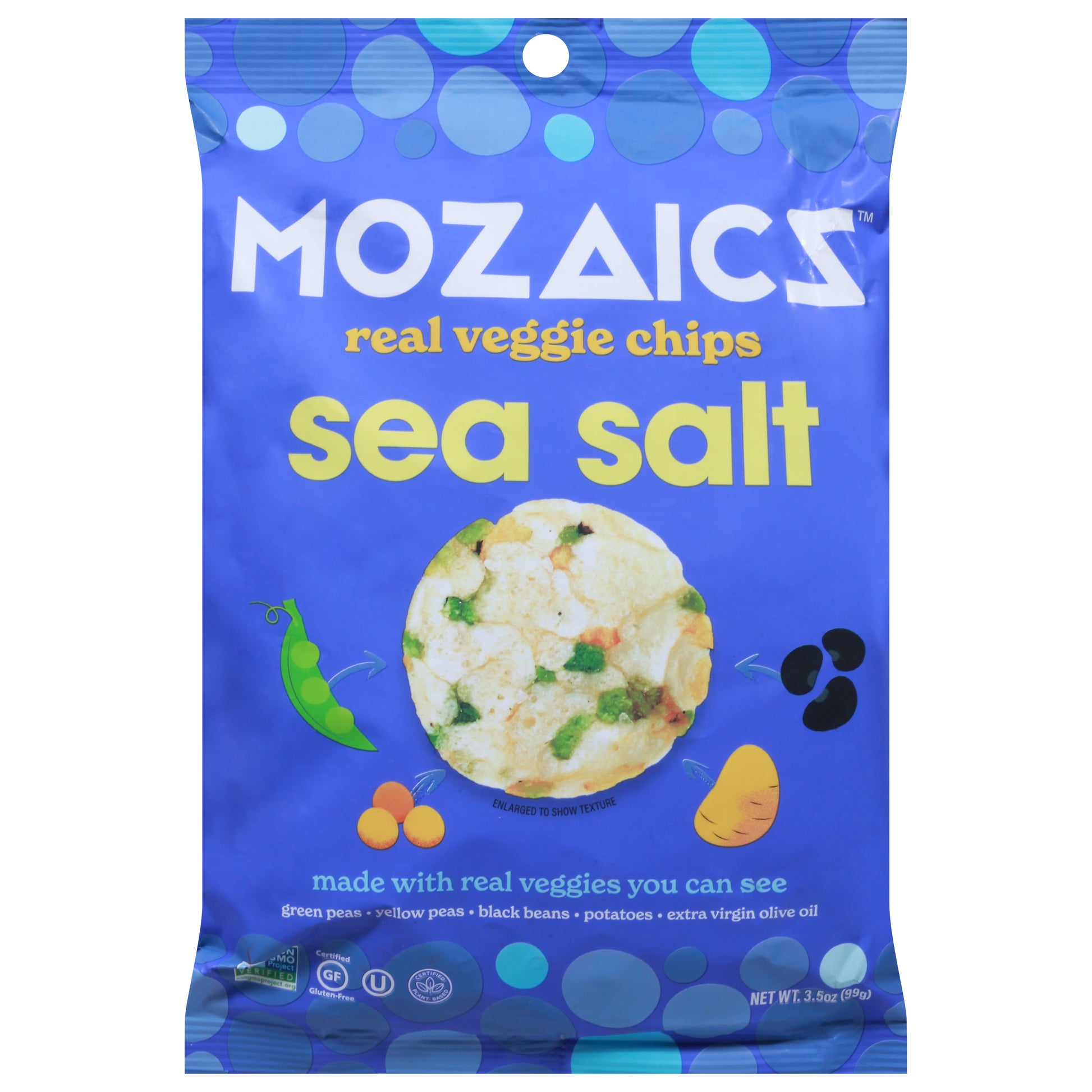 Mozaics Chips Veggie Sea Salt Popped 3.5 Oz (Pack Of 6)