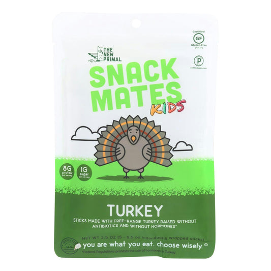 The New Primal Snack Mates Turkey Gluten Free 2.5 Oz Pack of 8
