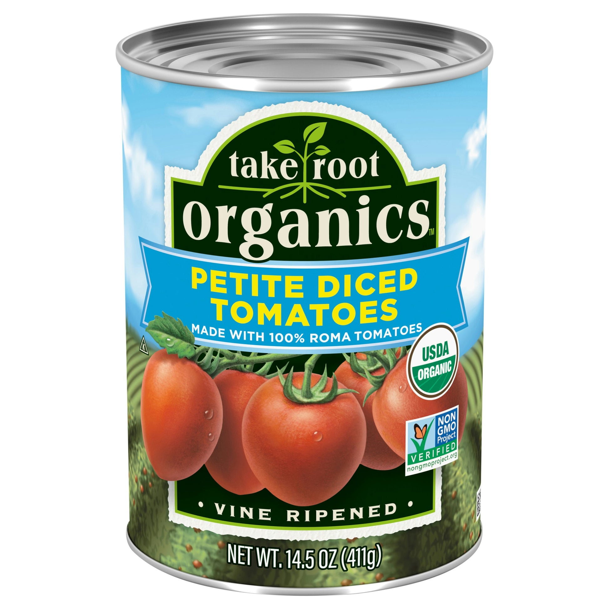 Take Root Organics Tomato Petite Diced Org 14.5 oz (Pack of 12)