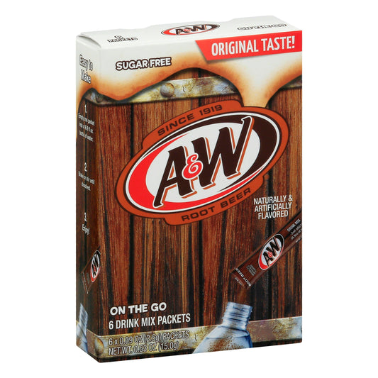 A&W Powder Mix Root Beer 6Pc 0.53 oz (Pack of 12)