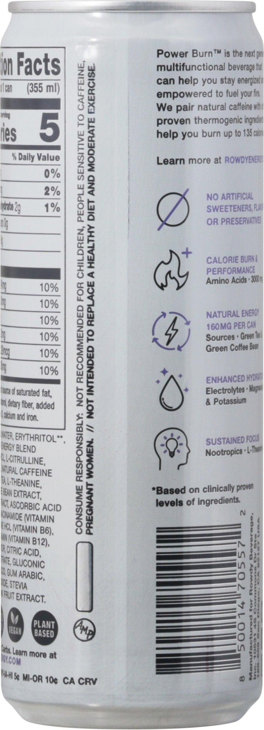 Rowdy Energy Drink Pineapple Passionfruit 12 Fl Oz (Pack of 12)