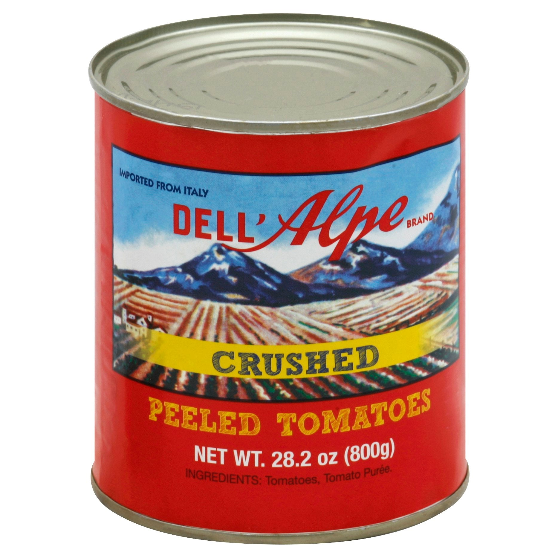 Dell Alpe Tomato Crushed Peeled Italian 28.2 Oz Pack of 12