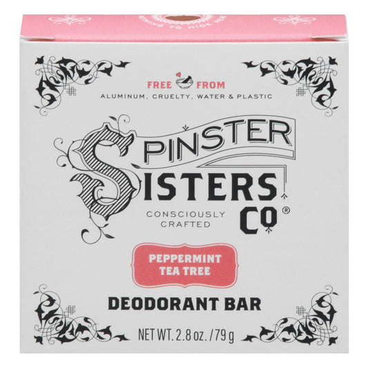 Spinster Sisters Deodorant Bar Peppermint Tea Tree 2.8 Oz