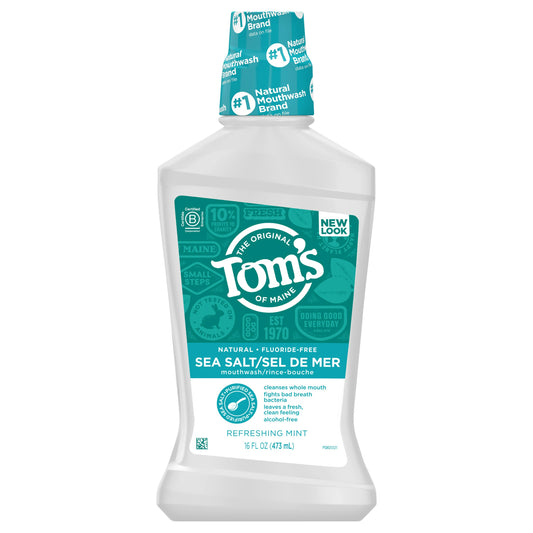 Toms Of Maine Mouthwash Refreshing Mint Sea Salt 16 oz (Pack of 3)