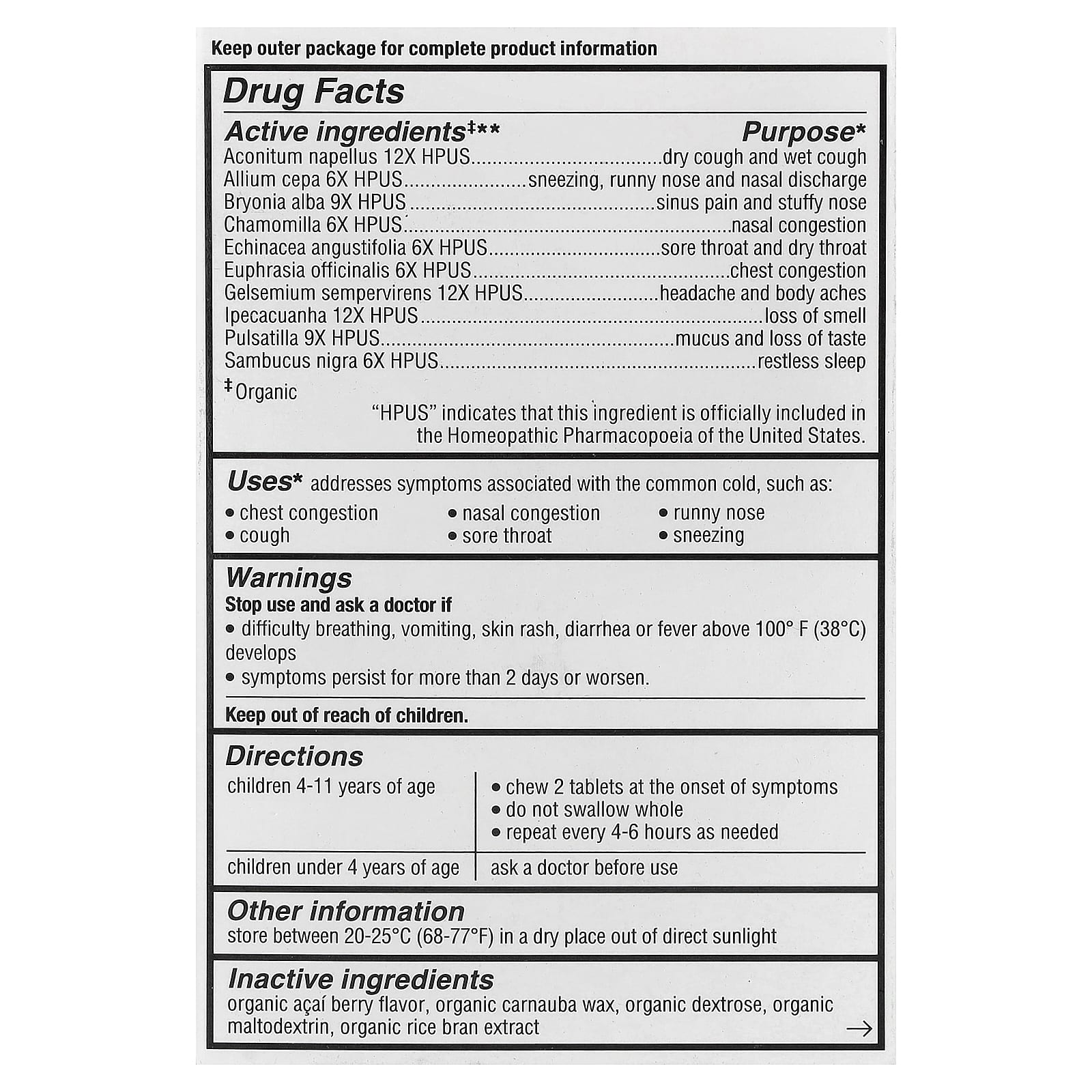 GENEXA (Pack Of 4) Genexa Kids Cold Crush 60 Tablets
